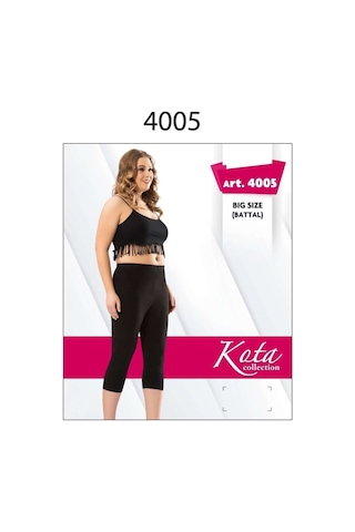 Kadın Düz Capri Tayt Battal SiYAH