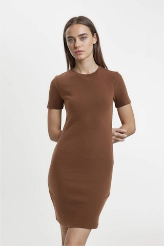 DeFacto Coool Bodycon Vücudu Saran Bisiklet Yaka Fitilli Kaşkorse Kısa Kollu Mini Elbise - C1503AX24SPBN321