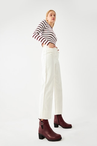 Gönderi R Bordo Antik Fermuarlı Kalın Topuklu Hakiki Deri Bot Bordo