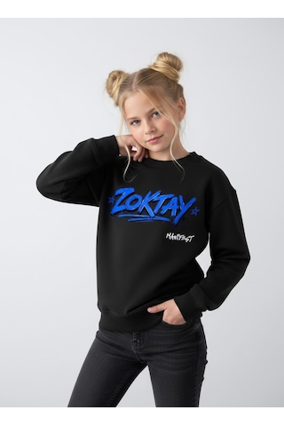 Seabubbles Manifest Zoktay Kız Çocuk Sweatshirt St10729 Siyah
