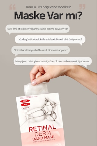Retinal Ve Kolajenle Kırışıklık Ve Gözenek Karşıtı Maske Dermatory Pro Vita-a Retinal Derm Band Mask