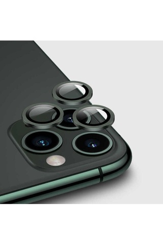 Apple Uyumlu iPhone 11 Pro Max Zore Cl-02 Kamera Lens Koruyucu Koyu Yeşil