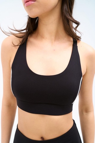 Normal People Vera - Biyeli Spor Bra Peach Skin Kumaş Siyah