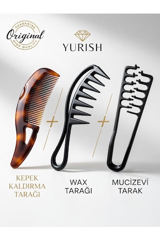 Tarak Seti Mucizevi+kepek Kaldırma+wax Tarağı Seti 0