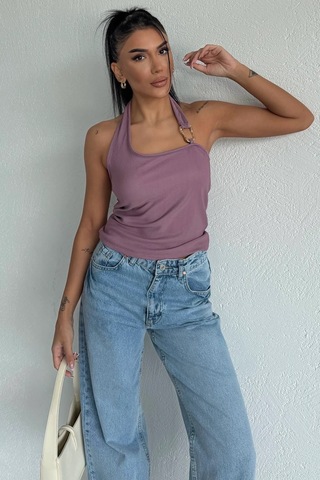 Bbbutikbasic Toka Detaylı Bluz F2332 Gül Kurusu