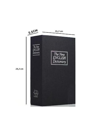 Lexroo 24cm Xl Büyük Boy Kitap Şeklinde Gizli Kasa Şifreli Kilitli Sözlük Para Mücevher Kasası