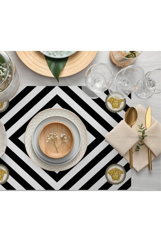 Figüratif Desen Kumaş Amerikan Servis 4'lü Set 35x50cm Keten, Ulusl. Yıkama Ve Solmama Sertifikası Çok Renkli