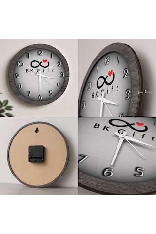 Logonuza Özel 5 Adet 31 Cm Yuvarlak 5 Mm Mdf Duvar Saati Kurumsal Baskılı Promosyon Saat Çok Renkli