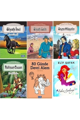 Sakız Sardunya,80 Günde Devri Alem,seçme Hikayeler Ortaokul 6 Kitap Set