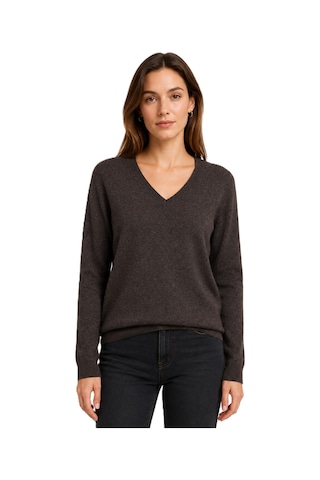 Only Onlloyal Ls V-neck Pullo Knt Noos Kadın Kazak 15368957 Kahverengi