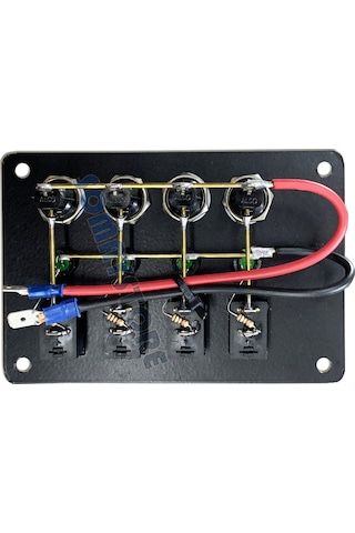 Sealux 4 Anahtar Yatay Switch Panel - Sigorta Paneli - Tekne Karavan
