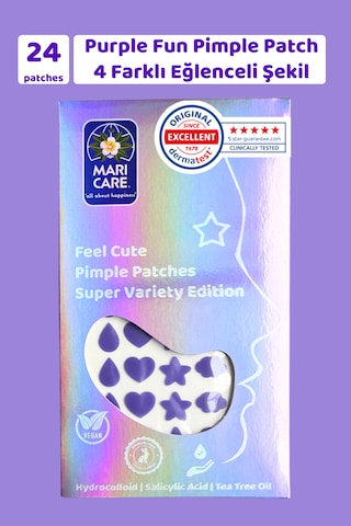 Mari Care Feel Cute Pimple Patches Super Variety Edition 24 Adet Mor