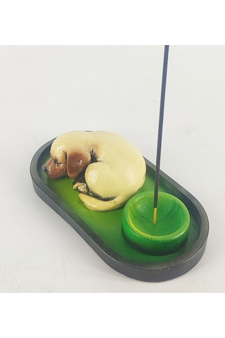 Uyuyan Köpek Çubuk Tütsülük Ve Tealight Kahve