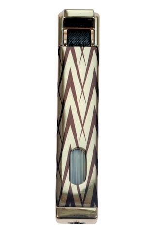 Parmida Tek Torch Pürmüz Gold-siyah Desenli Metal Puro Çakmağı