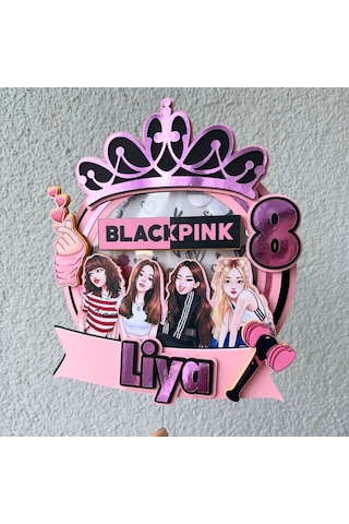 Blackpink Temalı Kız Çocuk Doğum Günü İsme Özel 3d Pasta Parti Süsü Cake Topper Çocuk
