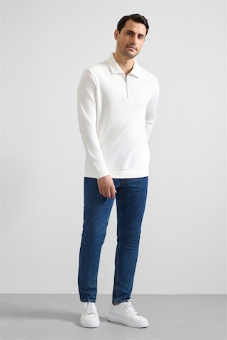Süvari Beyaz Regular Düz Yarım Balıkçı Yaka Sweatshirt Sw2013700003-bey Beyaz
