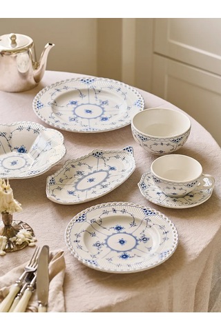 Roomi 20 Cm Düz Seramik Tabak, Vintage Desenli 458582068 Beyaz