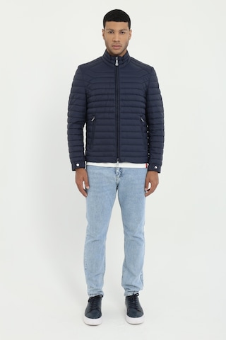 Dufy Erkek Slim Fit Kapüşonlu Lacivert Mont-25358