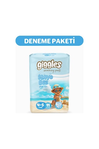 Giggles Külotlu Mayo Bebek Bezi Sıvı Geçirmez 4-5 Numara 9-15 Kg 1 Paket 11 Adet 4 - 5 Numara