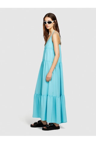 Sisley %100 Pamuk Fırfır Motifli Enseden Bağlamalı Uzun Elbise Kadın 2b0 Elbise - 324p43a2lv05p
