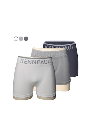 Kennpaul 3'lü Dikişsiz Mikro Kumaş Boxer Serin, Hafif Ve Esnek Konfor Beyaz - Gri
