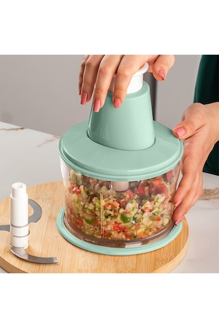 Porsima 232 Basmalı Pratik El Rondosu 3 Bıçaklı Blender Doğrayıcı 1000ml Yeşil Yeşil