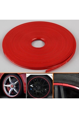 Willowhaven Kırmızı Jant Koruyucu Lastik Şerit Varyantvalue Jant Kenarı Kolluğu