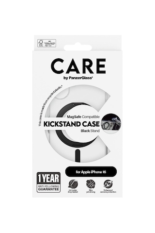 Care By Panzerglass Apple iPhone Uyumlu 16, Feature Kickstand & Magsafe, , Kılıf Siyah