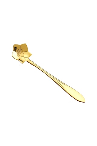 Youmex Altın Renkli Gümüş Çelik Sakura Desenli Çay/kahve Kaşığı - Ev Kullanıma İdeal, Hediyelik Dekoratif Karıştırma Aleti Kiraz Çiçeği - Altın