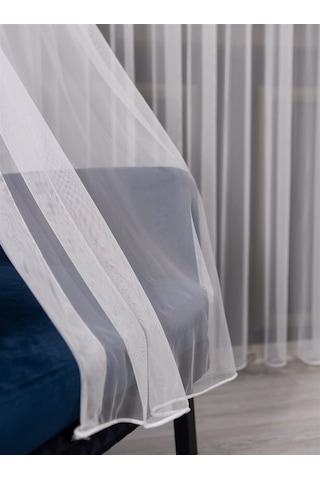 Petek Dokulu Eteği Kurşunlu Grek Tül Perde / Ölçünüze Özel Dikim