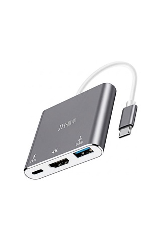 Type-c Hdmı Usb 3.0 Pd Hub Adaptör, 3ü 1 Arada Çoklayıcı, 4k Görüntü Aktarımı, 65w Pd Hızlı Şarj, Macbook Laptop Telefon Uyumlu, Alüminyum Gövde Z330