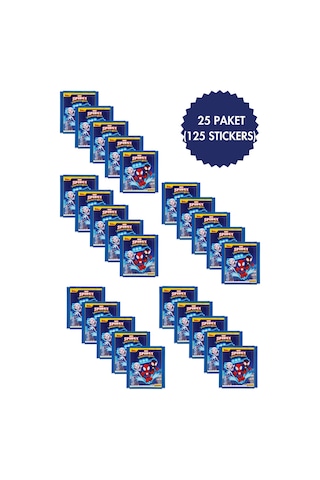 Toyika Panini Lisanslı Spidey Koleksiyon 25 Paket 125 Stickers Çıkartma