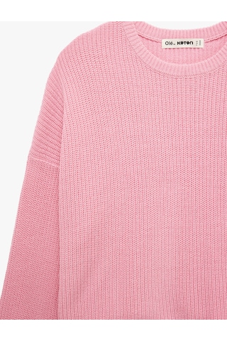 Koton Uzun Kollu Bisiklet Yaka Basic Triko Kazak Pembe 7wal90026ht Gül