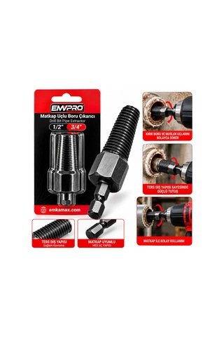 Emvpro Emv-5684 Matkap Uçlu Boru Çıkarıcı 1/2 - 3/4 İnç