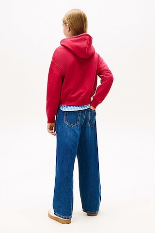 Kız Çocuk Rahat Kalıp Taşlı Amblemli Kapüşonlu Sweatshirt - Kırmızı Ruby Rhubarb