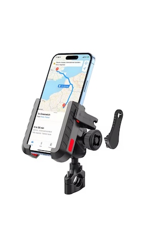 Jx062 Titreşim Engelleme Modüllü Motosiklet Telefon Tutucu Siyah