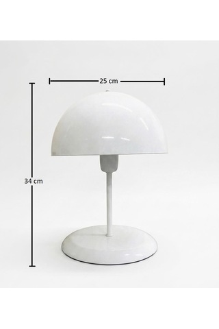 Solo Mantar Tasarım Beyaz Abajur 25 Cm