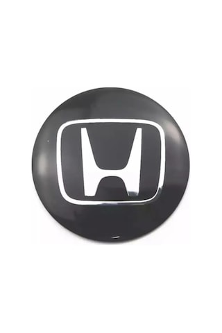 HONDA LOGOLU 56 MM JANT GÖBEK STICKER (SİYAH-GÜMÜŞ)