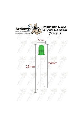 Yeşil Mantar Led Diyot Lamba 50 Li 1 Paket Yeşil 4.8 Mm Mini Mantar Led Lamba Deney Bilim Proje Arduino Işığı