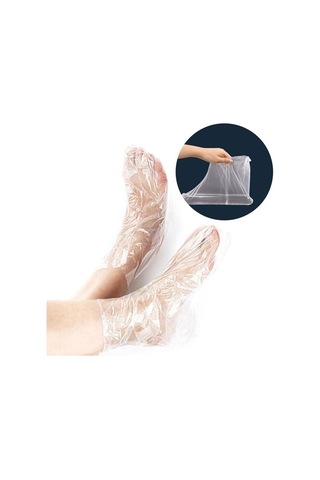 100 Adet Tek Kullanımlık Plastik Ayak Kapakları Şeffaf Ayakkabı Koruyucu Parafin Banyosu Balmumu Spa Terapi Çanta Astar Patik