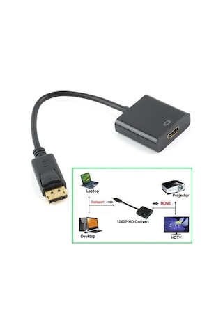 Displayport To Hdmı Çevirici Adaptör Kablosu