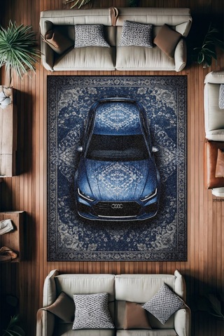 Audi Rs7 Araba Desenli Halı Dijital Baskı Yıkanabilir Kaymaz Taban Leke Tutmaz