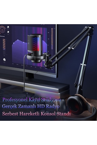 Rgb Ve Usb Podcast Gamer Youtuber Mikrofon Seti Online Ders