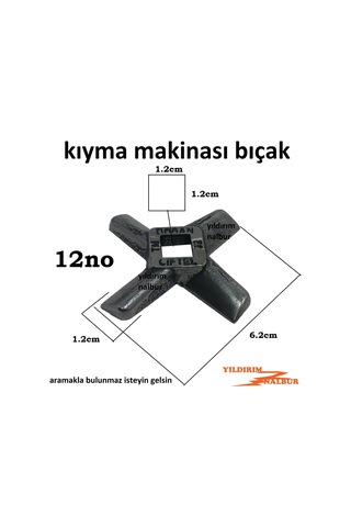 Yanık 12 Numara Kıyma  Makinası Yedek Bıçağı Gri