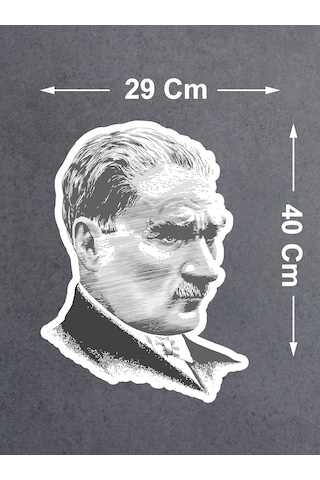 Atatürk Mustafa Kemal Atatürk Sticker - Araba Oto Motosiklet Karavan Laptop Sticker - 00618 40x29 Cm