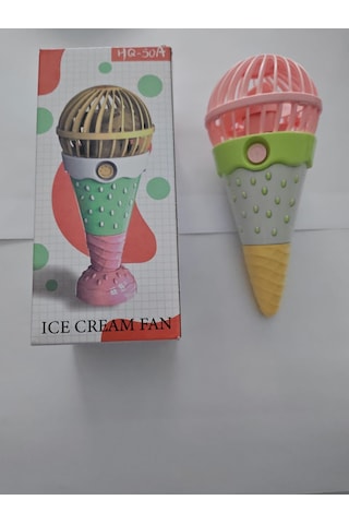 Mini El Fanı Şarjlı Dondurma Figürlü Taşınabilir Vantilatör Masa El Tipi Serinletici Soğutucu