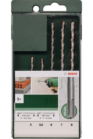 Bosch 5 Parçalı SDS Plus Kırıcı-Delici Uç Seti - 2609255542
