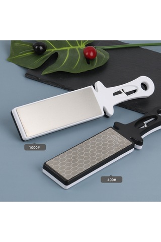 Yaozixa Ev Ve Bahçe İçin Çift Taraflı El Sharpenörü - 400 Ve 1000 Elmas Taşlı Bıçak Ve Makas Taslaştırıcı Aleti