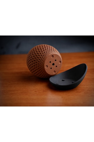 Trendexa 3d Baskı Küre Saksı - Kafes Dokulu İki Parçalı Dekoratif Saksı - Kahverengi-siyah Mac Standart 83306429