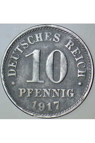 Almanya 10 Pfennig 1917 A. Km 20.
